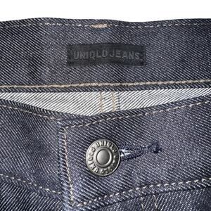 Uniqlo Jeans Mens 33x33 Dark Indigo Regular Straight Middle Kaihara Denim